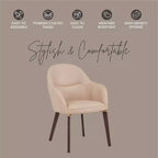 Chaise de salle à manger LeisureMod Elias – Siège en cuir ou velours rembourré avec pieds à revêtement en poudre, cuisine moderne, salle à manger, café, assise confortable