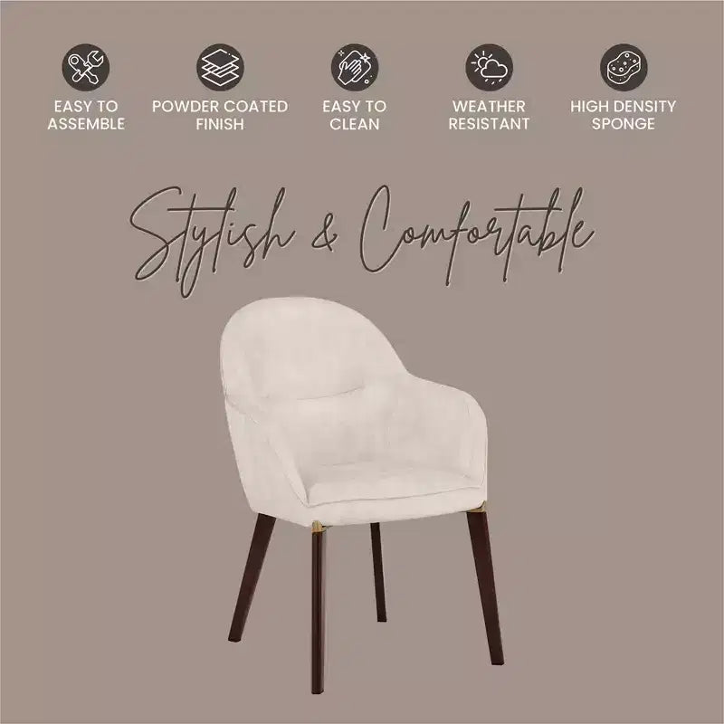 Chaise de salle à manger LeisureMod Elias – Siège en cuir ou velours rembourré avec pieds à revêtement en poudre, cuisine moderne, salle à manger, café, assise confortable