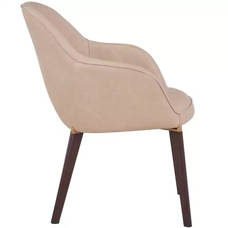 Chaise de salle à manger LeisureMod Elias – Siège en cuir ou velours rembourré avec pieds à revêtement en poudre, cuisine moderne, salle à manger, café, assise confortable