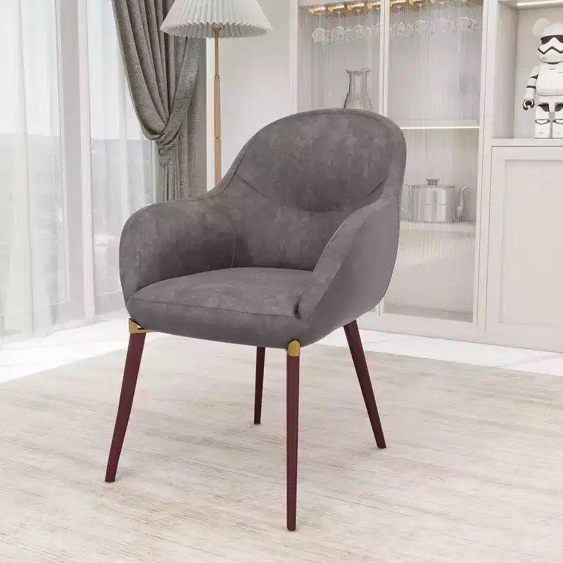 Chaise de salle à manger LeisureMod Elias – Siège en cuir ou velours rembourré avec pieds à revêtement en poudre, cuisine moderne, salle à manger, café, assise confortable