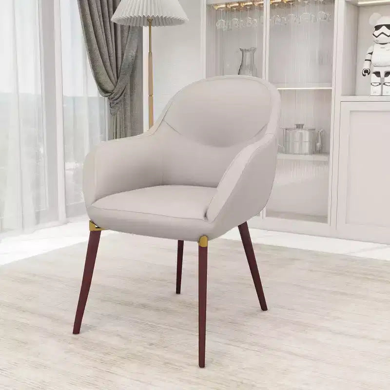 Chaise de salle à manger LeisureMod Elias – Siège en cuir ou velours rembourré avec pieds à revêtement en poudre, cuisine moderne, salle à manger, café, assise confortable