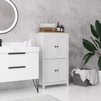 Meuble de salle de bain HOMCOM, meuble de sol de salle de bain avec étagères réglables, meuble de rangement sur pied avec portes, blanc