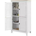 Meuble de salle de bain HOMCOM, meuble de sol de salle de bain avec étagères réglables, meuble de rangement sur pied avec portes, blanc