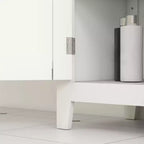 Meuble de salle de bain HOMCOM, meuble de sol de salle de bain avec étagères réglables, meuble de rangement sur pied avec portes, blanc