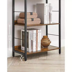 Étagère à Livres à 6 Niveaux VASAGLE, Bibliothèque, 30 x 60 x 178 cm, Unité d'Étagères, avec Panneaux Arrière, Style Industriel, Marron Rustique et Noir