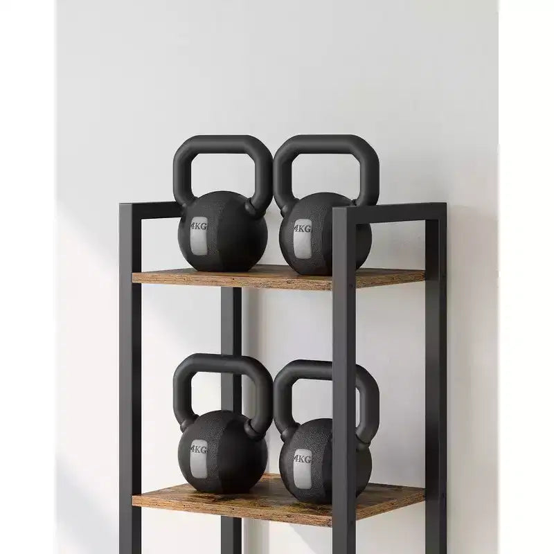 Étagère à Livres à 6 Niveaux VASAGLE, Bibliothèque, 30 x 60 x 178 cm, Unité d'Étagères, avec Panneaux Arrière, Style Industriel, Marron Rustique et Noir