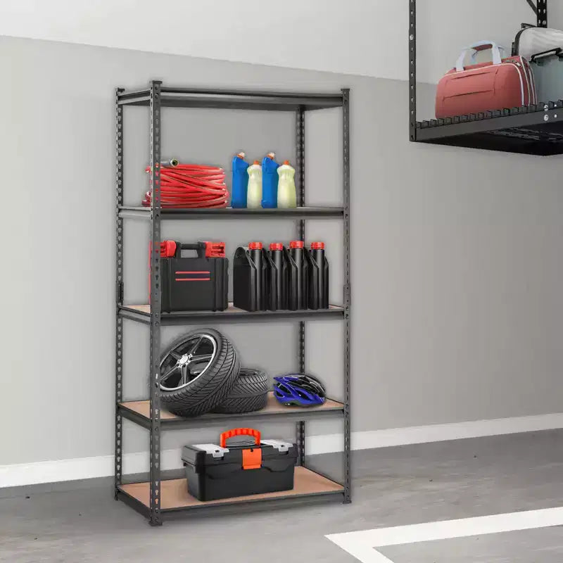 Étagère métallique robuste réglable à 5 niveaux, capacité de 900 kg, organisateur en fil chromé pour garage