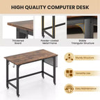 Costway Bureau Informatique Roulant 1/2/4 PCS, Cadre Métallique, Table PC Portable Plateau en Bois, Poste de Travail d'Étude