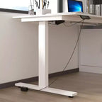 Famapy Bureau Ordinateur Relevable Grand Bureau Tout-en-un avec Rangement Composite Blanc
