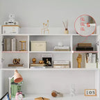 Famapy Bureau Ordinateur Relevable Grand Bureau Tout-en-un avec Rangement Composite Blanc
