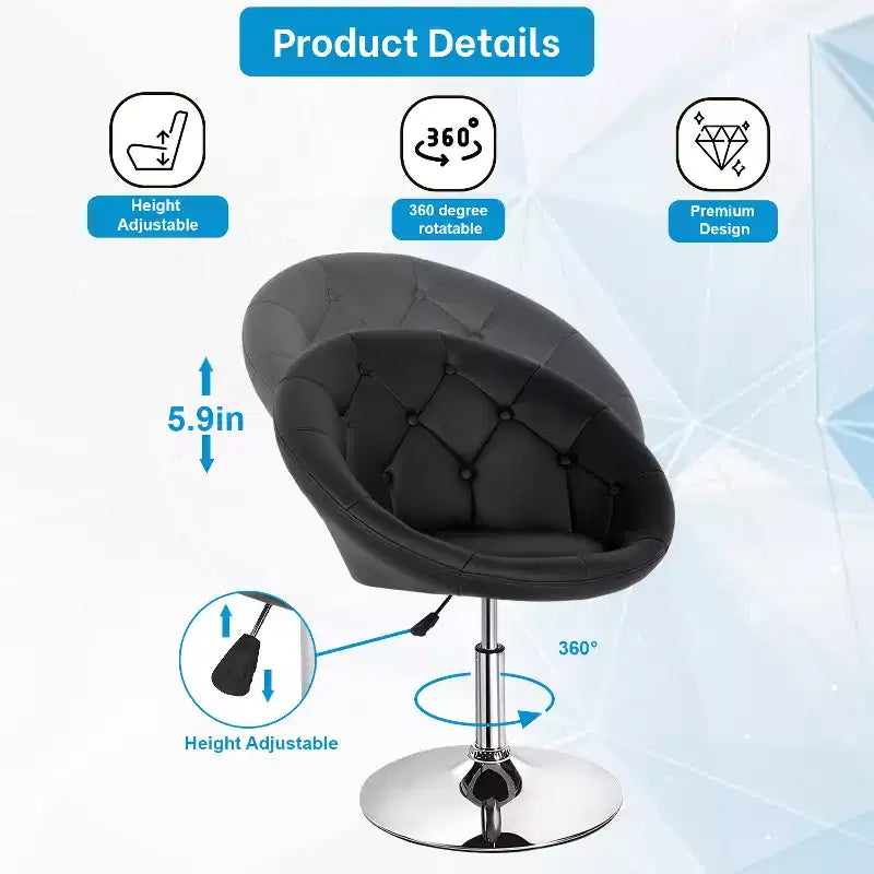 FDW Chaise de vanité Chaise de salon Hauteur réglable Tabouret de bar Chaise de maquillage