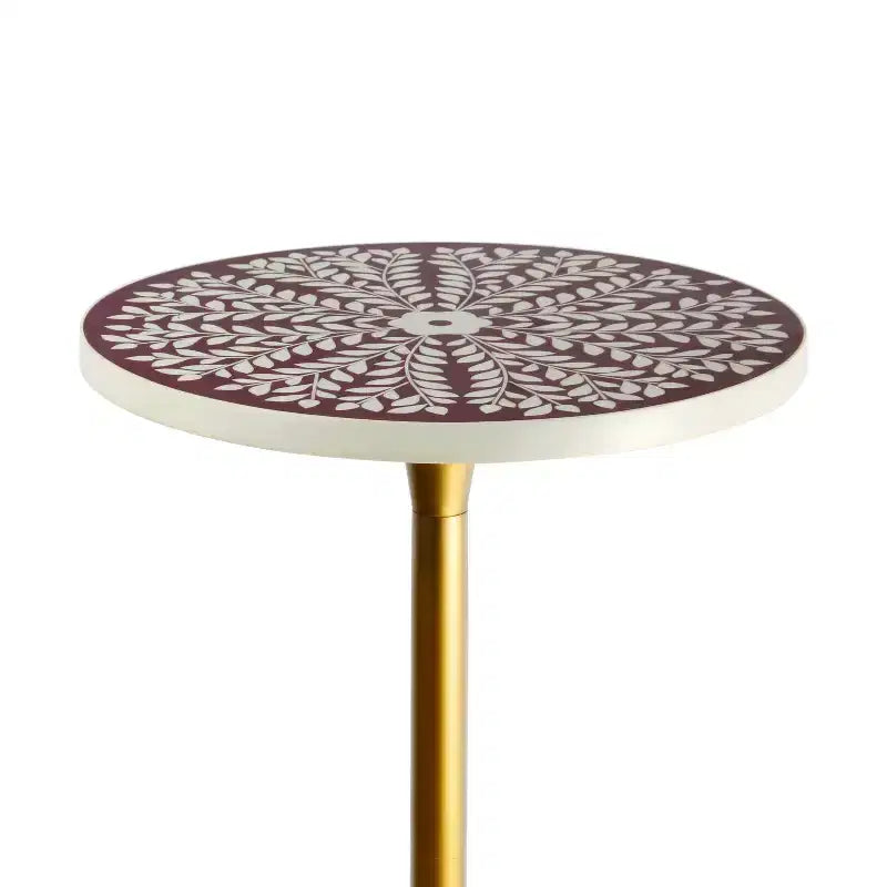 JONATHAN Y Nysha 25 Table d'appoint moderne bohème en métal/résine avec plateau incrusté