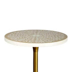 JONATHAN Y Nysha 25 Table d'appoint moderne bohème en métal/résine avec plateau incrusté