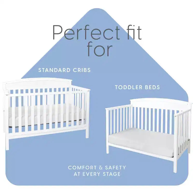 Matelas de lit de bébé et de tout-petit Milliard en mousse à mémoire de forme double face avec housse en coton