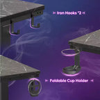 Bestier Bureau de Gamer 42 Petit Bureau d'Ordinateur pour Bureau à Domicile avec Lumières LED et Support de Moniteur
