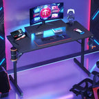 Bestier Bureau de Gamer 42 Petit Bureau d'Ordinateur pour Bureau à Domicile avec Lumières LED et Support de Moniteur