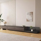 Meuble TV moderne extensible Luck Live Contemporain 200 cm en noyer foncé, console multimédia avec 3 tiroirs