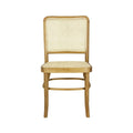 Chaise de salle à manger Cukor Mid-Century vintage en bois et rotin, naturelle (Lot de 2) par JONATHAN Y