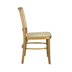 Chaise de salle à manger Cukor Mid-Century vintage en bois et rotin, naturelle (Lot de 2) par JONATHAN Y