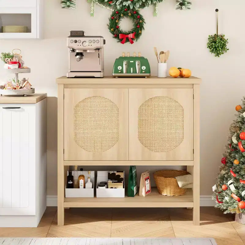 Coffee Bar Cabinet, Storage Cabinet with 2 Doors, Buffet Cabinet with Storage, Buffet Sideboard Cabinet for Kitchen, Dining Room, Living Room