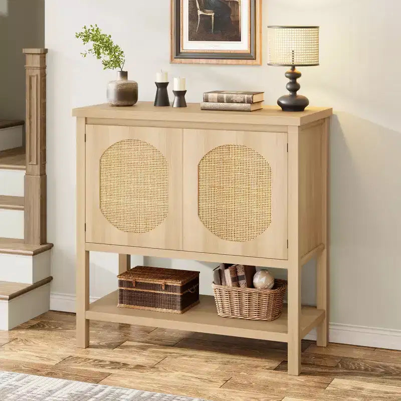 Meuble de Bar à Café, Armoire de Rangement avec 2 Portes, Buffet avec Rangement, Buffet Desserte pour Cuisine, Salle à Manger, Salon