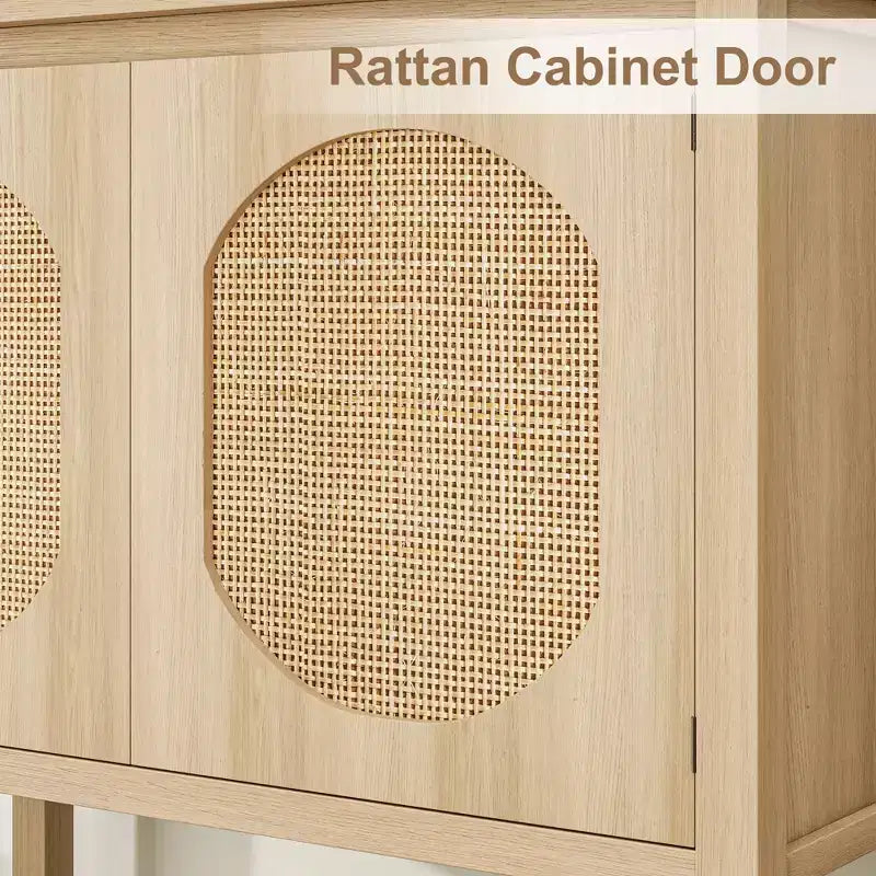 Meuble de Bar à Café, Armoire de Rangement avec 2 Portes, Buffet avec Rangement, Buffet Desserte pour Cuisine, Salle à Manger, Salon