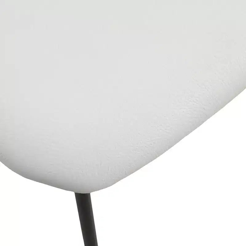 Chaise de salle à manger LeisureMod rembourrée en cuir avec dossier en hêtre et pieds en fer, lot de 4, série Lyra