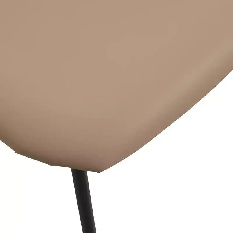 Chaise de salle à manger LeisureMod rembourrée en cuir avec dossier en hêtre et pieds en fer, lot de 4, série Lyra
