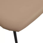 Chaise de salle à manger LeisureMod rembourrée en cuir avec dossier en hêtre et pieds en fer, lot de 4, série Lyra