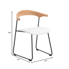 Chaise de salle à manger LeisureMod rembourrée en cuir avec dossier en hêtre et pieds en fer, lot de 4, série Lyra