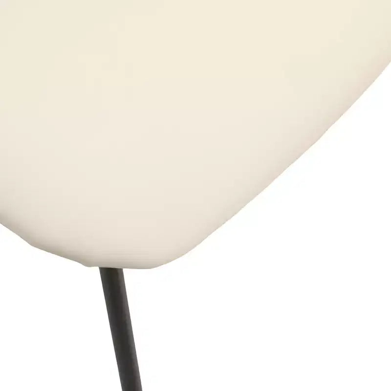 Chaise de salle à manger LeisureMod rembourrée en cuir avec dossier en hêtre et pieds en fer, lot de 4, série Lyra