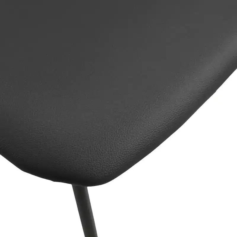 Chaise de salle à manger LeisureMod rembourrée en cuir avec dossier en hêtre et pieds en fer, lot de 4, série Lyra