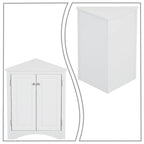 Meuble d'angle de rangement triangulaire moderne et élégant avec deux étagères internes réglables