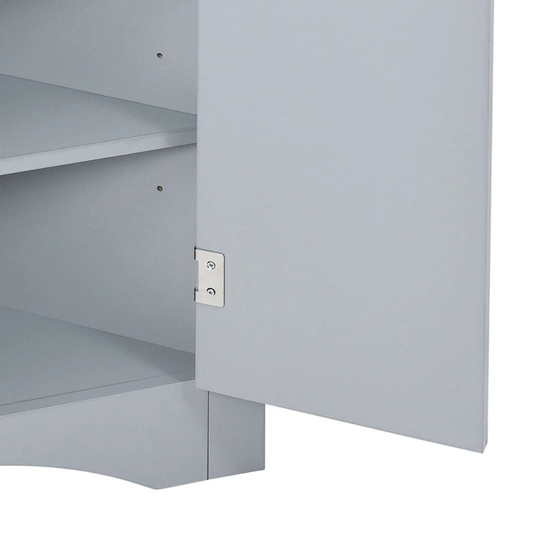 Meuble d'angle de rangement triangulaire moderne et élégant avec deux étagères internes réglables
