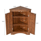 Meuble d'angle de rangement triangulaire moderne et élégant avec deux étagères internes réglables