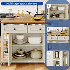Îlot de cuisine roulant Moasis avec rangement et tiroirs
