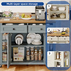 Îlot de cuisine roulant Moasis avec rangement et tiroirs