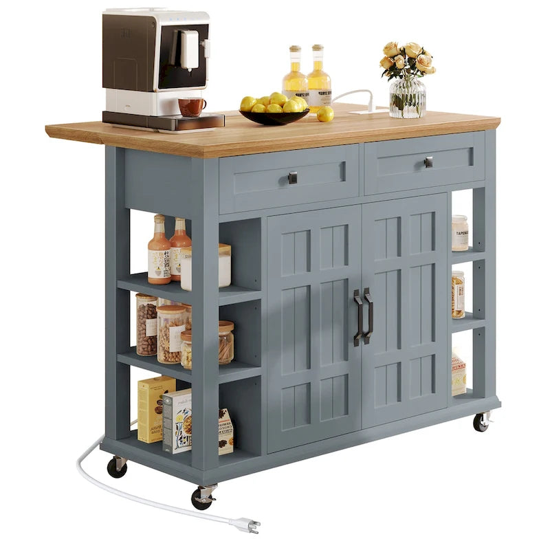Îlot de cuisine roulant Moasis avec rangement et tiroirs