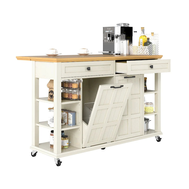 Îlot de cuisine roulant Moasis avec rangement et tiroirs