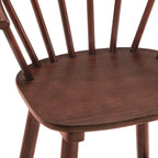 Lot de 3 tabourets de bar de 61 cm, hauteur comptoir, avec cadre en bois massif et dossier à barreaux pour îlot de cuisine