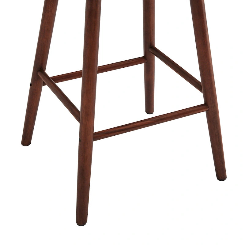 Lot de 3 tabourets de bar de 61 cm, hauteur comptoir, avec cadre en bois massif et dossier à barreaux pour îlot de cuisine