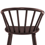 Lot de 3 tabourets de bar de 61 cm, hauteur comptoir, avec cadre en bois massif et dossier à barreaux pour îlot de cuisine