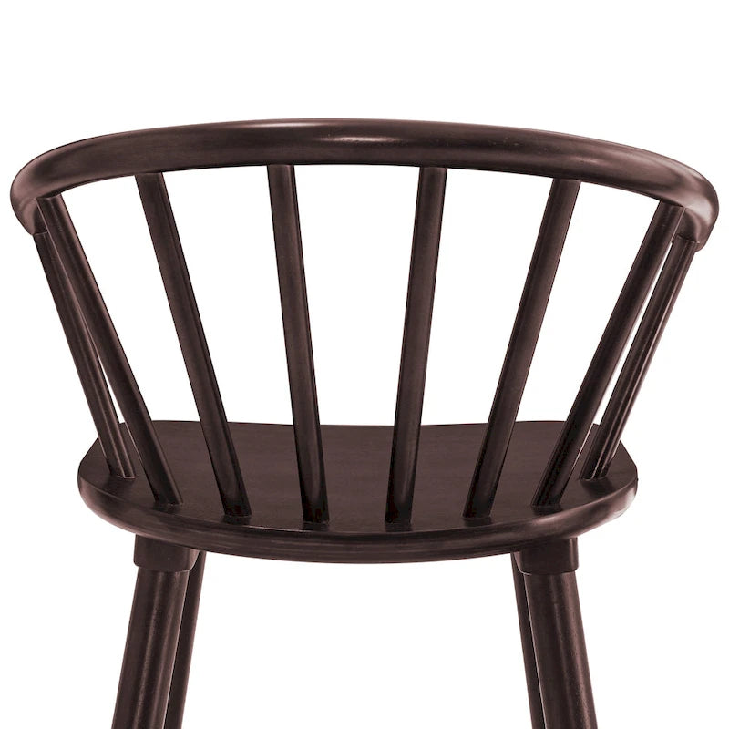 Lot de 3 tabourets de bar de 61 cm, hauteur comptoir, avec cadre en bois massif et dossier à barreaux pour îlot de cuisine