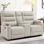 MCombo Canapé inclinable électrique avec console, canapé inclinable électrique avec chauffage et vibrations, ports USB, porte-gobelets PR624
