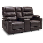 MCombo Canapé inclinable électrique avec console, canapé inclinable électrique avec chauffage et vibrations, ports USB, porte-gobelets PR624