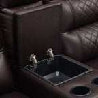 MCombo Canapé inclinable électrique avec console, canapé inclinable électrique avec chauffage et vibrations, ports USB, porte-gobelets PR624