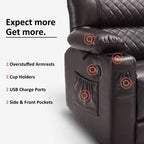 MCombo Canapé inclinable électrique avec console, canapé inclinable électrique avec chauffage et vibrations, ports USB, porte-gobelets PR624