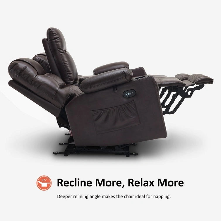 MCombo Canapé inclinable électrique avec console, canapé inclinable électrique avec chauffage et vibrations, ports USB, porte-gobelets PR624