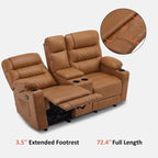 MCombo Canapé inclinable électrique avec console, canapé inclinable électrique avec chauffage et vibrations, ports USB, porte-gobelets PR624