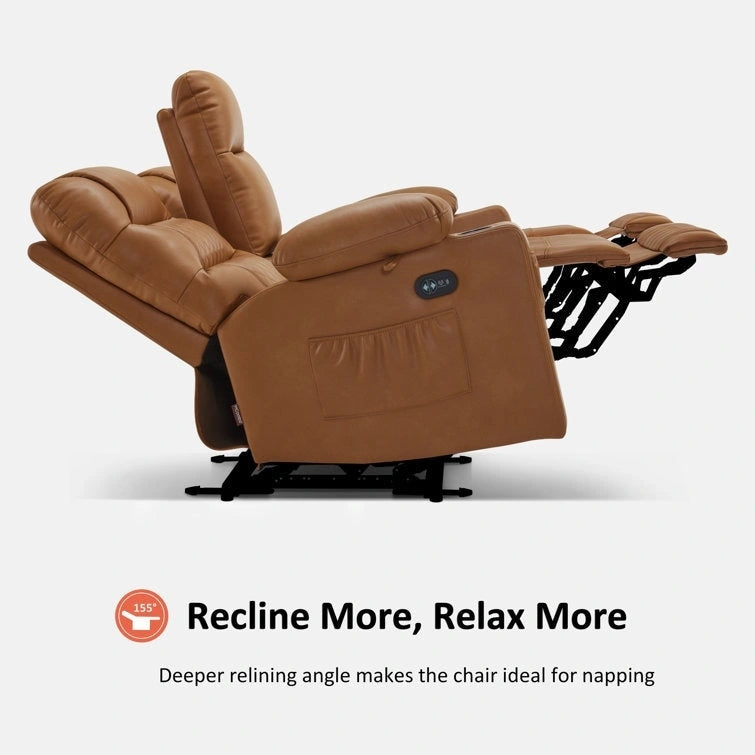 MCombo Canapé inclinable électrique avec console, canapé inclinable électrique avec chauffage et vibrations, ports USB, porte-gobelets PR624